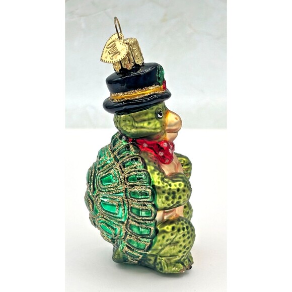 Old World‎ Christmas Green Sea Turtle Ornament Hand Blown Glass Hand Painted EUC - Picture 4 of 13